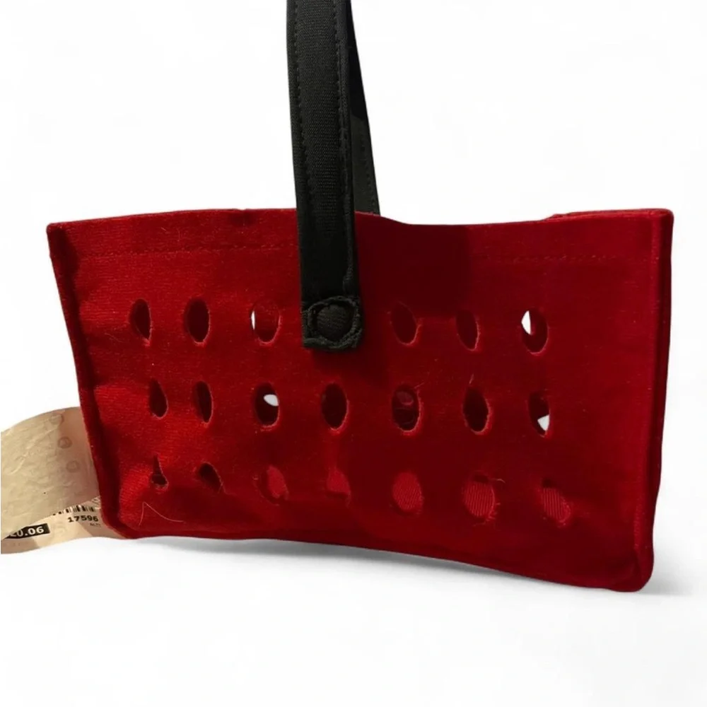 Red felt shopping basket purse